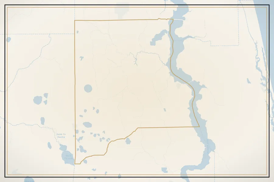 Satellite view of Clay County, Florida, with every home photographed by Megapixeler