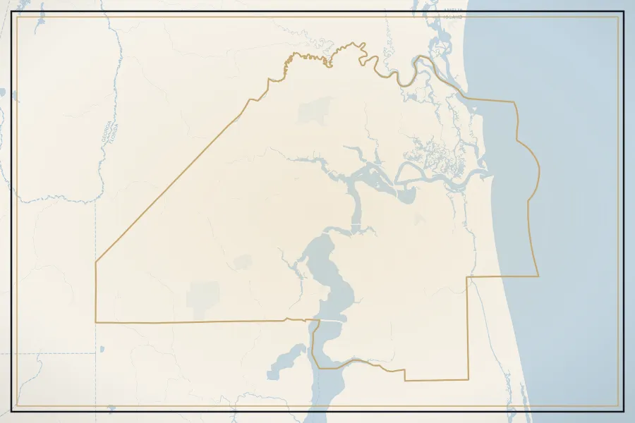 Satellite view of Duval County, Florida, with every home photographed by Megapixeler