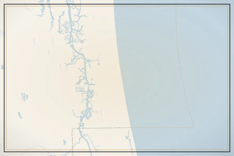 Satellite view of Jacksonville Beach, Florida, with the homes nearby photographed by Megapixeler
