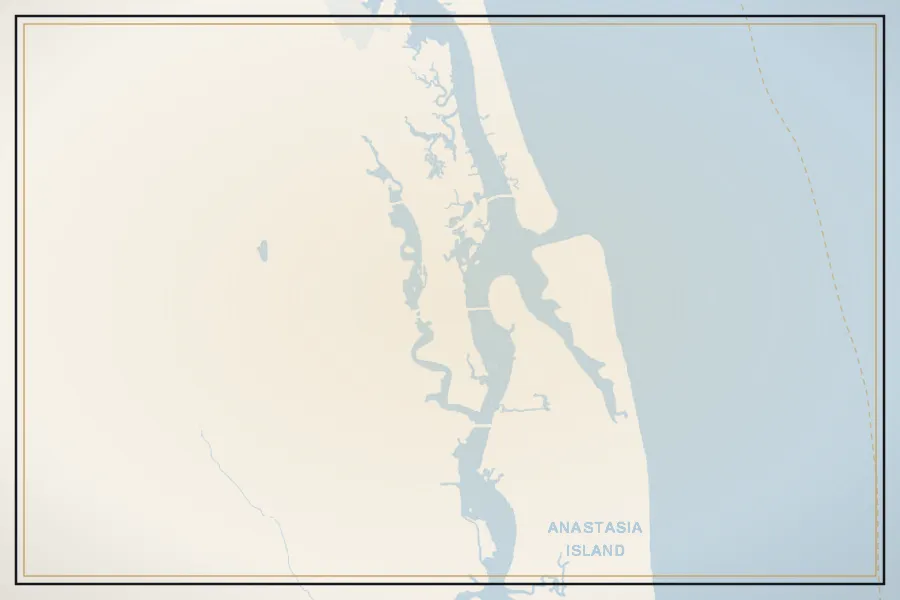 Satellite view of St. Augustine, Florida, with the homes nearby photographed by Megapixeler