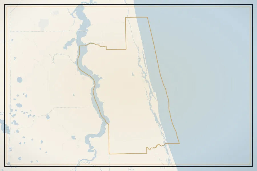 Satellite view of St. Johns County, Florida, with every home photographed by Megapixeler