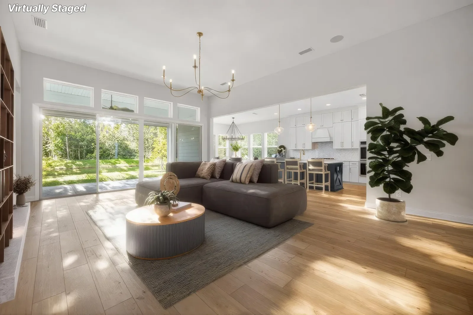 Family room in North Florida. Virtual staging by Megapixeler