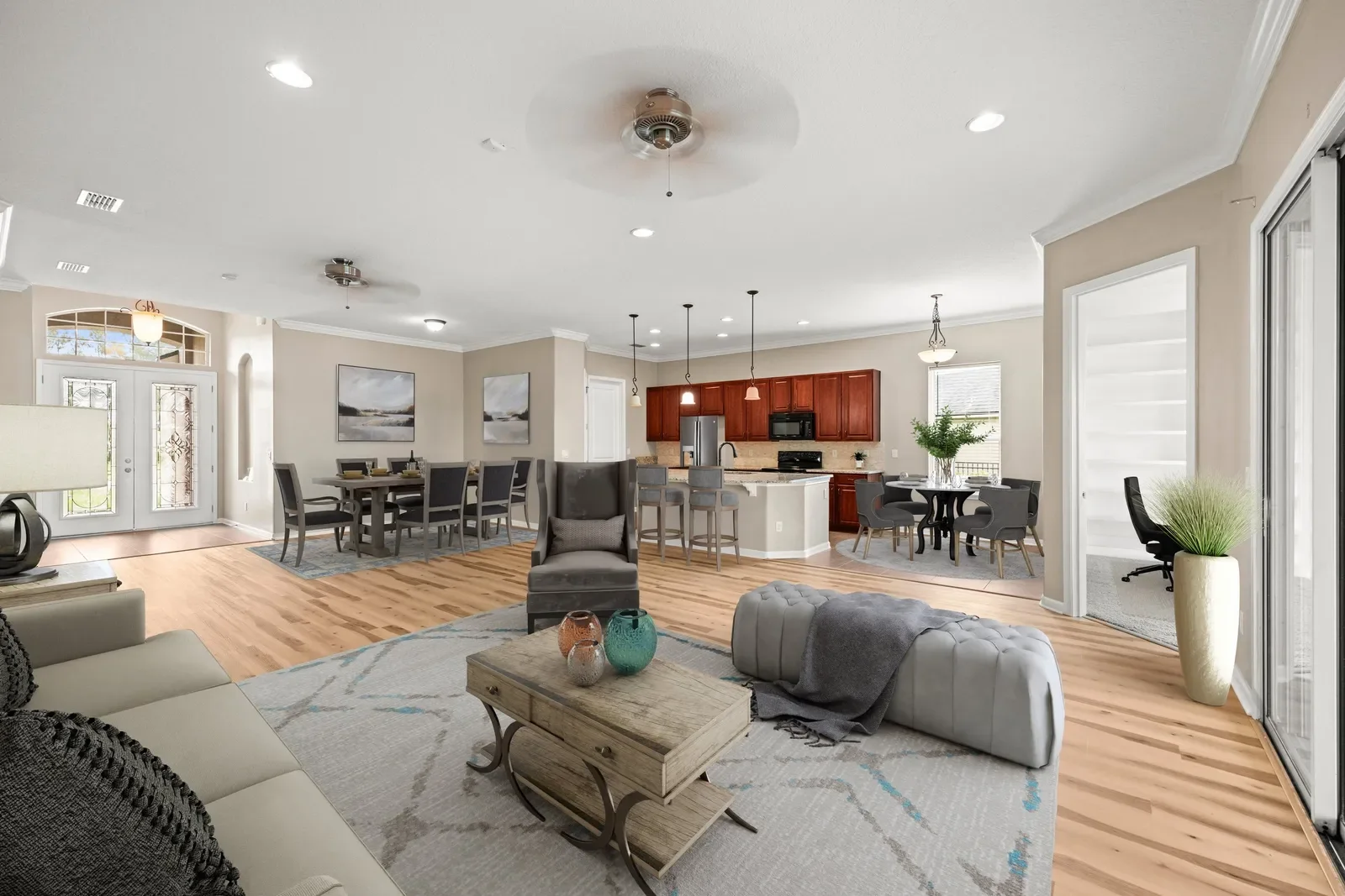 Living area in North Florida. Virtual staging by Megapixeler