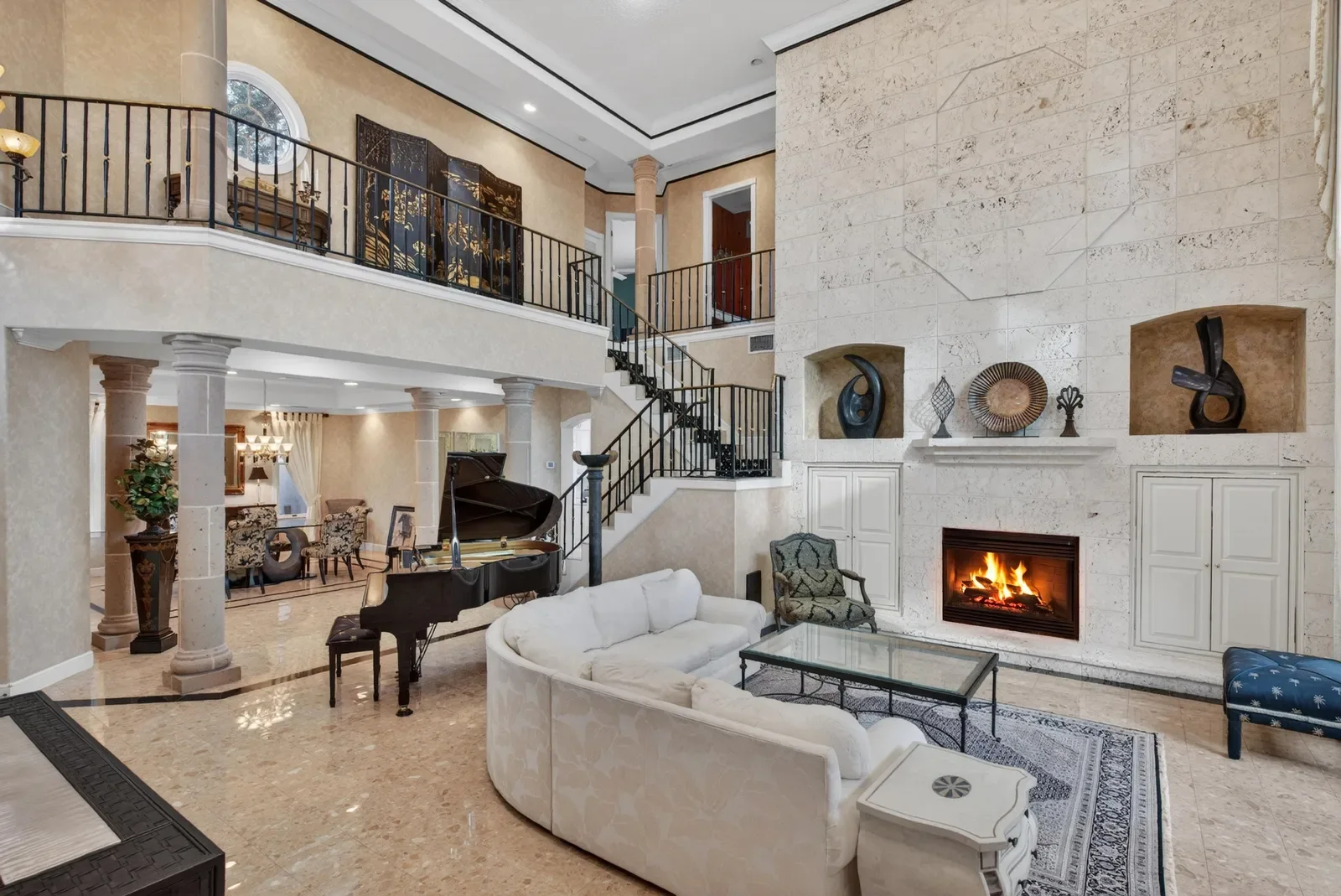 Two-story great room photographed by Megapixeler for a magazine cover, 6357 Putnam St, St. Augustine FL